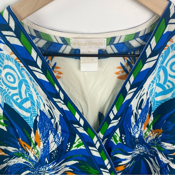 Jealous Tomato Polynesian Tribal Print Wrap Crop Top Medium INV235 - Picture 6 of 6
